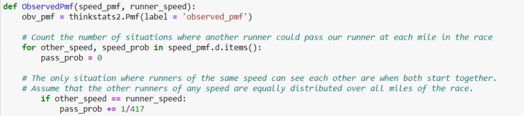 Think Stats runner problem - code for same speed probability